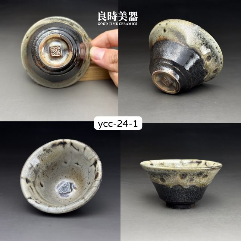 ycc-24-1-1 台灣名家楊晴晴手作柴燒志野茶杯-YCC-24-1-1正能量茶杯-良時美器