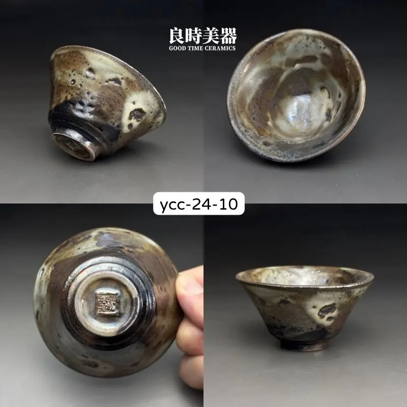 ycc-24-10 (2) 台灣名家楊晴晴手作柴燒志野茶杯-YCC-24-1-10正能量主人杯-良時美器