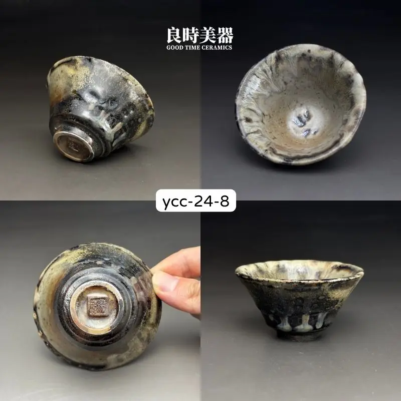 ycc-24-8 (2) 台灣名家楊晴晴手作柴燒志野茶杯-YCC-24-1-8正能量主人杯-良時美器