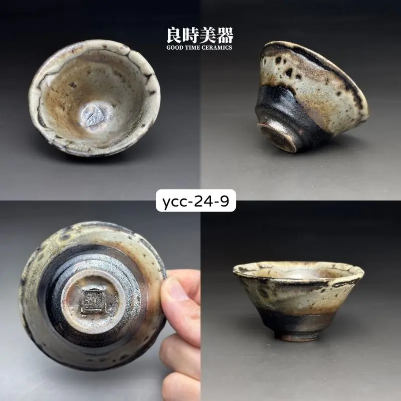 ycc-24-9 (2) 台灣名家楊晴晴手作柴燒志野茶杯-YCC-24-1-9正能量主人杯-良時美器
