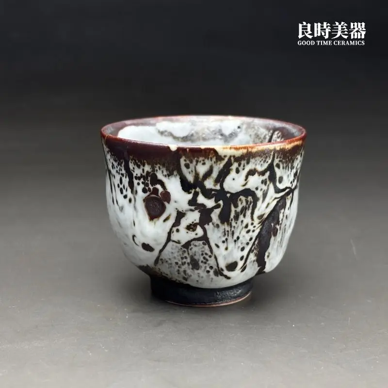 楊晴晴手作九份雪韻志野茶杯-九份燒工藝精品-良時美器