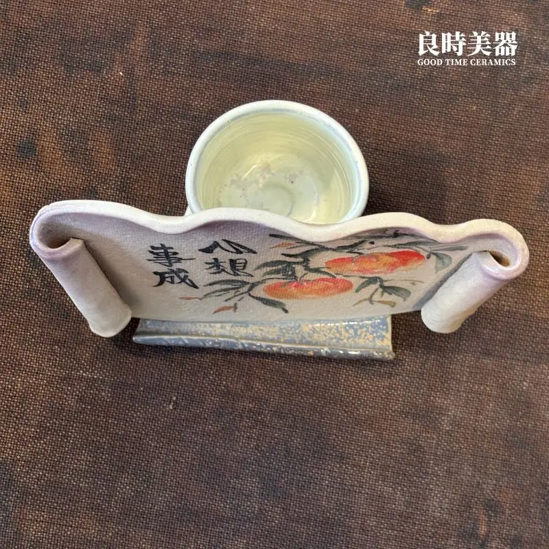 商務名片展示架-多功能辦公桌陶瓷收納-名片架筆筒尺寸16x9.5cm-良時美器