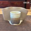 手工陶板背面紋理-陶瓷名片架結構展示-台灣工藝辦公桌裝飾