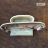 陶瓷筆筒收納深度-手工陶板側視角度-書桌文具收納名片架-良時美器