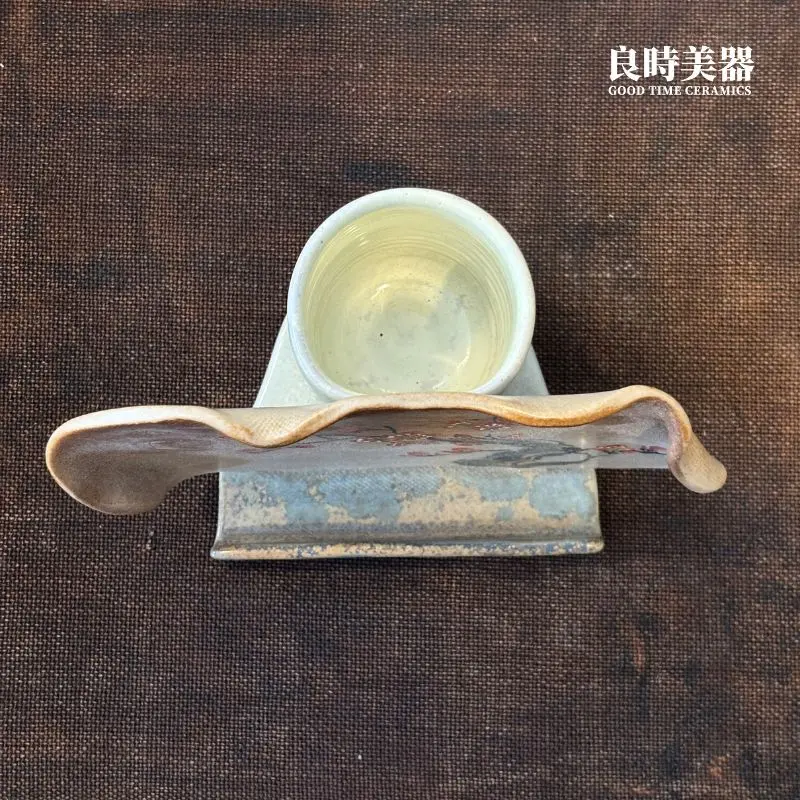 商務名片展示架-多功能辦公桌陶瓷收納-名片架筆筒尺寸16x8.9cm-良時美器