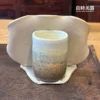 手工陶板背面紋理-陶瓷名片架結構展示-台灣工藝辦公桌裝飾