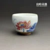 良時美器-許旭倫手繪汝窯蓮花茶杯hsu-1-34-台灣茶器推薦-手工主人杯