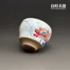 許旭倫手繪荷花品茗杯-hsu-1-34側視角度-職人彩瓷工藝細節-良時美器台灣茶具