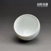 開片汝窯冰裂紋理近拍-許旭倫大師親筆彩繪蓮花線條-hsu-1-34手作孤品