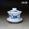 良時美器高端茶具推薦-台灣製經典老瓷器三才蓋碗茶席意境佈置