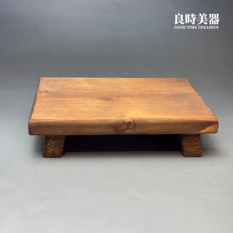 a-gd-02 (4) 實木底座厚度與高腳四足細節-結構穩固中式擺件展示架-高端台灣茶器配件