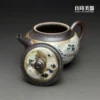 hmym3-18 (3) 王文玉柴燒壺落灰釉特寫-天然窯變火痕細節-精品台灣茶器收藏