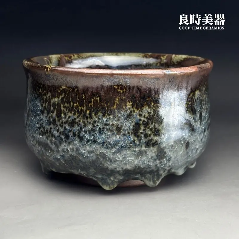 hsu-2-36 (1) 台灣茶具-許旭倫天目志野流釉茶碗-900ml正面外觀
