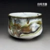 hsu-2-37 (1) 台灣茶器-許旭倫手工拉坏流釉茶碗外觀色澤