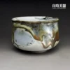 hsu-2-37 (4) 台灣茶器推薦-許旭倫750ml天目茶碗乳白釉調與深褐圈足結構特寫