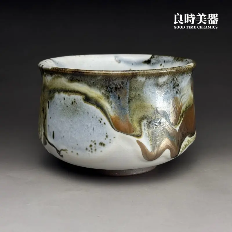 hsu-2-37 (4) 台灣茶器推薦-許旭倫750ml天目茶碗乳白釉調與深褐圈足結構特寫