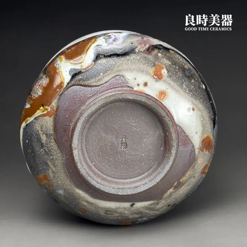 hsu-2-38 (7) 許旭倫手作幻彩窯變大茶碗露胎圈足