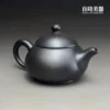 台灣茶具-林永裕手作煙燻黑金茶壺煙燻痕跡與半手工直流壺嘴特寫