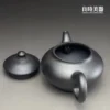 林永裕手作煙燻黑金茶壺-170ml單孔內孔與內部細節工藝特寫