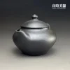 台灣茶器推薦-林永裕手作煙燻黑金茶壺半手工圓潤