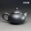 台灣茶具-林永裕手作煙燻黑金西施壺圓拱鈕蓋與氣孔局部特寫