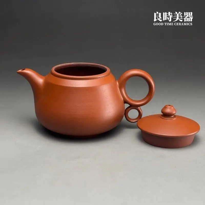 良時美器台灣茶器推薦-林永裕手作朱泥茶壺143g輕量化整體造型視覺