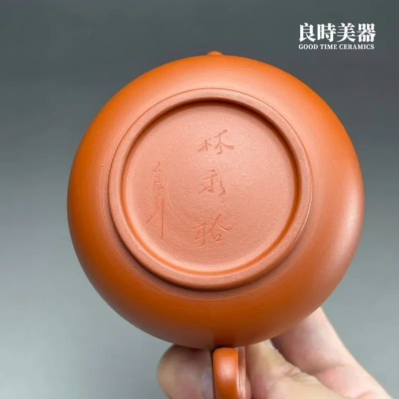 高端台灣茶器-林永裕手作朱泥茶壺底足圈足與職人落款真跡