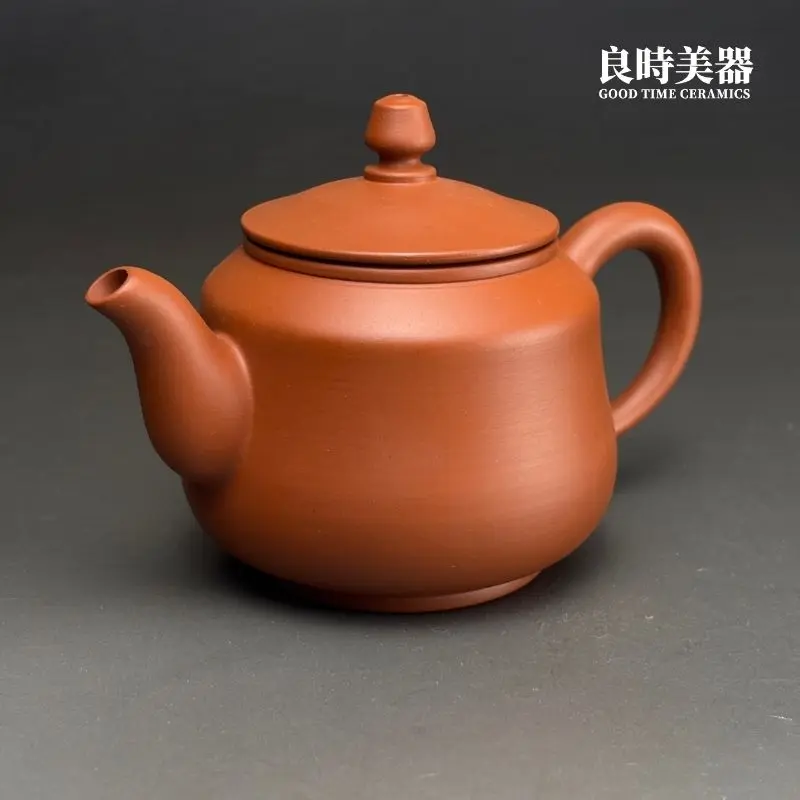 良時美器台灣茶器推薦-林永裕手作朱泥茶壺147g輕量化整體造型視覺