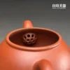 林永裕手作朱泥茶壺-130ml單孔內孔與內部細節工藝特寫