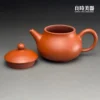 T-LYUR-5 (4) 台灣茶具-林永裕手作朱泥茶壺細緻弦紋與側面線條特寫