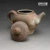 張家誌入炭柴燒手作茶壺作品200ml右側面含壺蓋