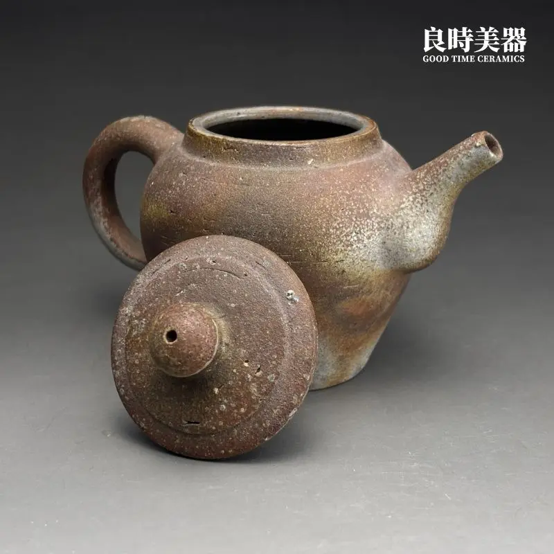 張家誌入炭柴燒手作茶壺作品200ml右側面含壺蓋