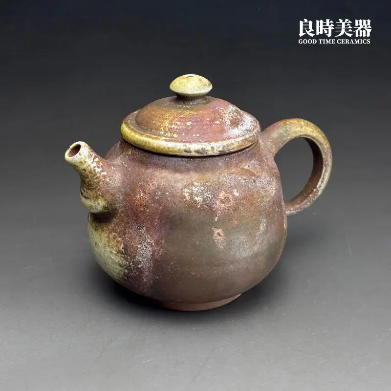 【張家誌】入炭柴燒手作茶壺250ml 側面