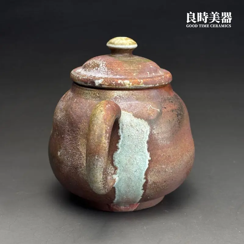 ccz-3(2) 【張家誌】入炭柴燒手作茶壺250ml 背面流釉