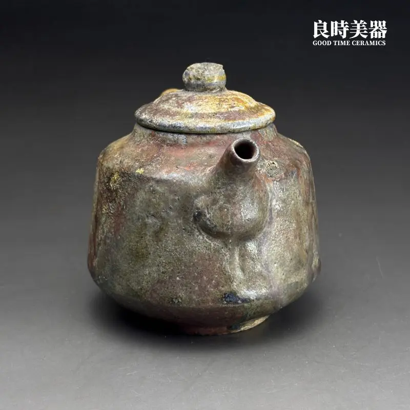 【張家誌】精品入炭柴燒手作茶壺 275ml側面落灰