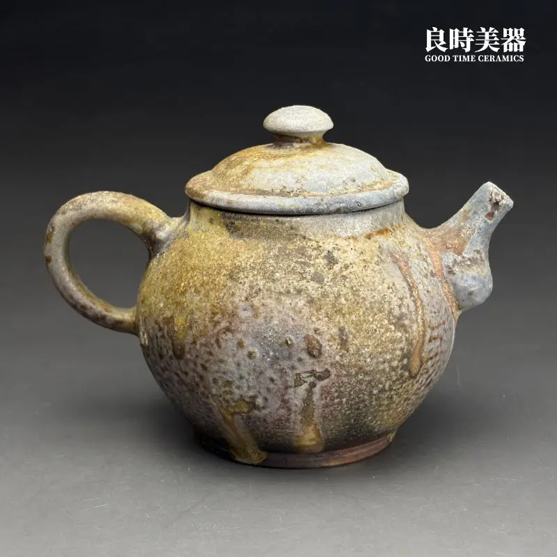 【張家誌】精品入炭柴燒壺 250ml 重落灰正面