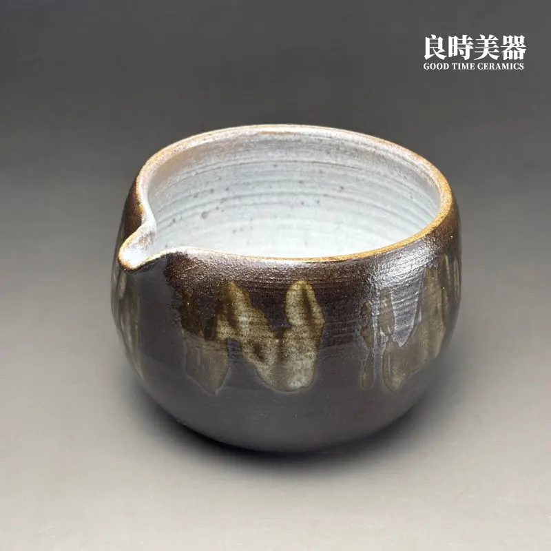台灣製 研制款片口抹茶碗-良時美器流釉黑大容量手刷抹茶碗推薦
