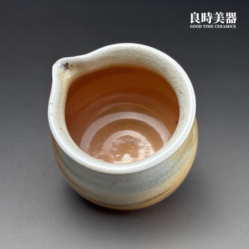sgg-061-2 (5) 台灣茶具-周聖鈞Sgg-061-2虎紋柴燒茶海160ml內口