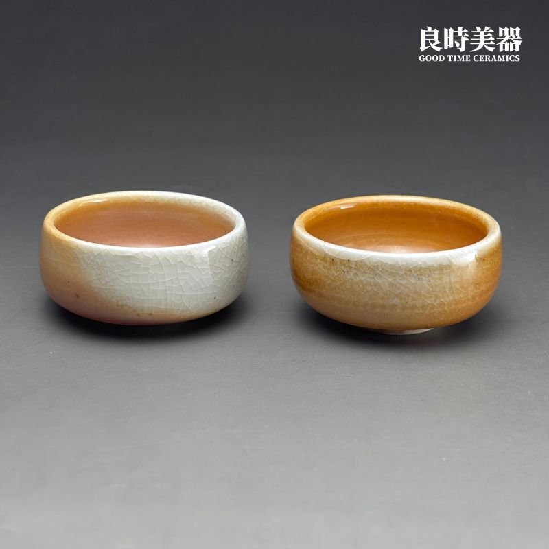 sgg-061-3 (2) 高端台灣茶器-周聖鈞Sgg-061-3柴燒雙杯20ml精緻瓷土杯口線條雙杯