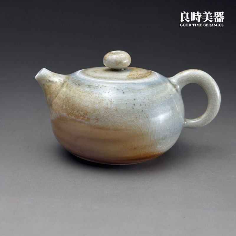 sgg-062-1 (3) 台灣茶器推薦-周聖鈞手作Sgg-062-1柴燒壺暖橙色落灰