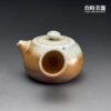 sgg-063-1 (2) 台灣茶器推薦-周聖鈞手作Sgg-063-1虎紋柴燒側把壺170ml側面