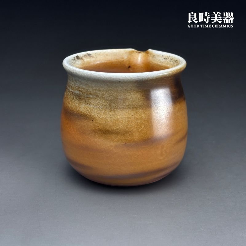 sgg-063-2 (2) 台灣茶具-周聖鈞Sgg-063-2虎紋柴燒茶海210ml天然虎斑背面