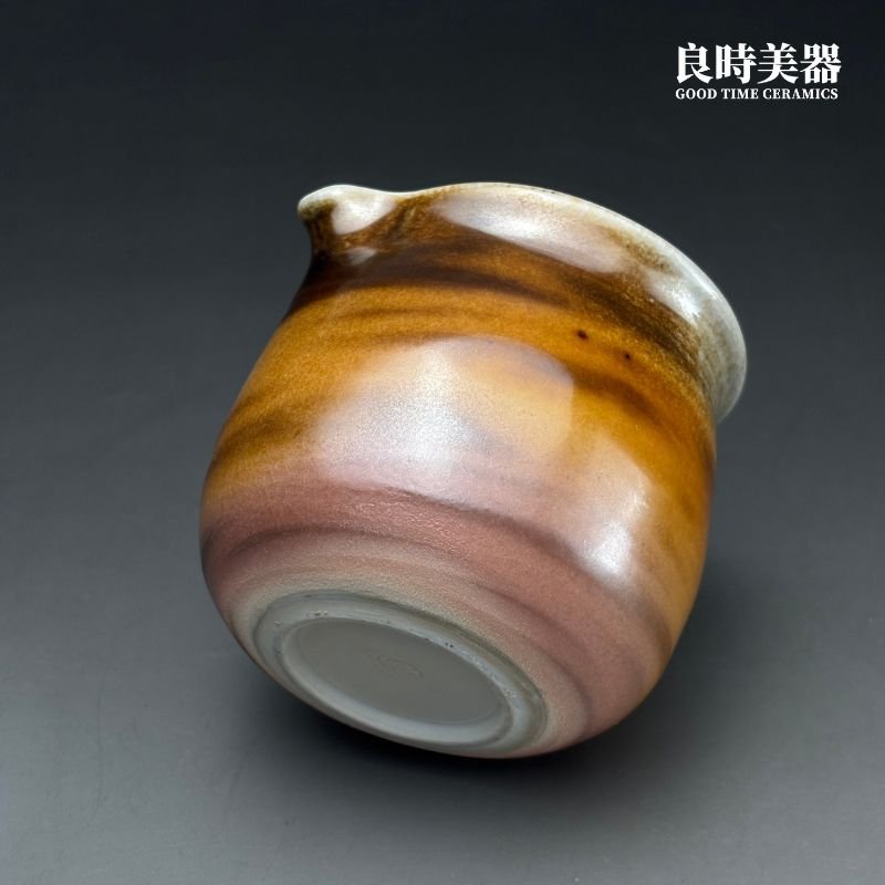 sgg-063-2 (7) 台灣茶具-周聖鈞Sgg-063-2虎紋柴燒茶海210ml天然虎斑紋理