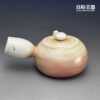 台灣茶器推薦-周聖鈞手作Sgg-064-1虎紋柴燒側把壺150ml背面