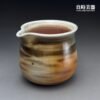 周聖鈞柴燒茶器-觀茶原礦瓷土柴燒條理分明虎斑紋理與落灰窯變
