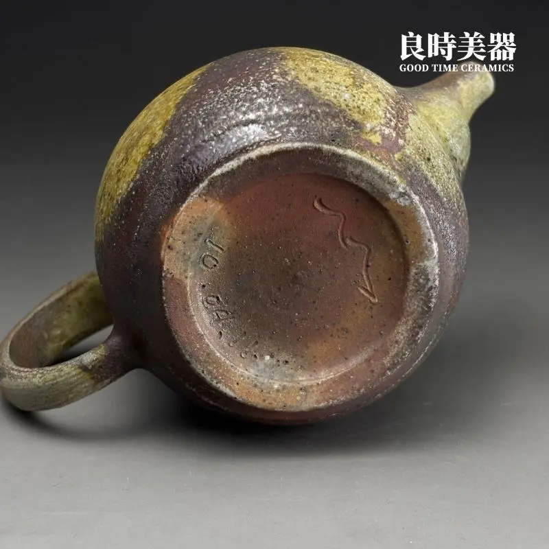 ccz-10 (6) 張家誌手作柴燒窯變德鐘壺底足圈足與10.04山形落款款識真跡