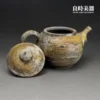ccz-11 (4) 台灣茶具-張家誌手作入炭柴燒壺大口口蓋與笠帽鈕結晶特寫