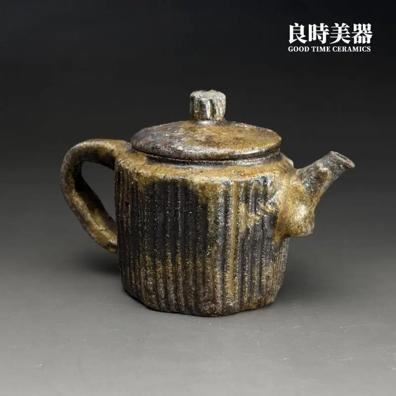 良時美器台灣茶器推薦-張家誌手作入炭柴燒壺130ml