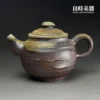 台灣茶具-張家誌手作入炭柴燒壺-Ccz-14正面外觀與手工重疊弦紋