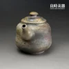 台灣茶器推薦-張家誌手作入炭柴燒壺直流壺嘴與挺拔身筒細節